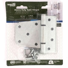 National Hardware, N238-212 V287, Extra Heavy Gate Hinges, Galvanized 3-1/2″