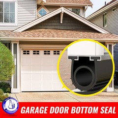Jin&Bao Garage Door Bottom Seal with Pre-drilled 16 Feet, Black-Track Kit