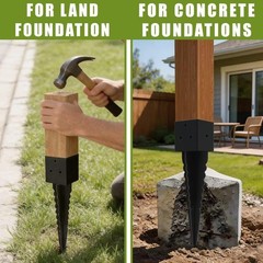 4×4 Fence Post Anchor 16″ Actual 3.6″x3.6″ Ground Spike – No Dig Easy Install