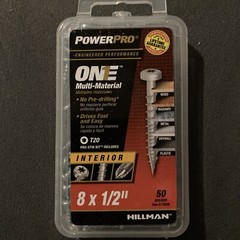 Power Pro One Exterior Screws, Flat Head, Interior , 8”x 1/2”, #116936, 50pcs