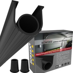 BOWSEN Garage Door Bottom Seals 16 FT, Black (5/16″ T-Channel End)