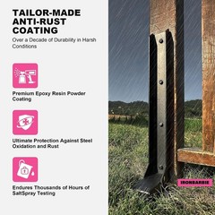 IRONBABE Fence Post Repair Kit – One-Piece Steel Anchor Stakes to Quick Fix B…