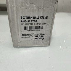 Aquaflo E-Z Turn Ball Valve Angle Stop VE-103-A-LL, Box Of 24