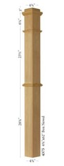 4375 Box newel Post Maple/Cherry/Hickory/Mahogany Rail Parts Species