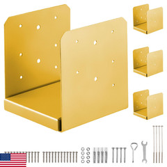 Manyihome 8X 8 Post Basegolden 4Pcsstainless Steel Post Anchor Inner Size7.5 X