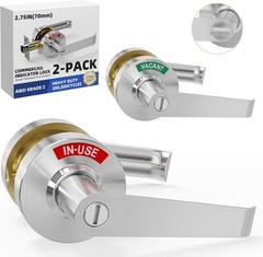 Commercial Bathroom Door Handle with In Use Vacant Indicator ANSI Grade 2 2Pcs