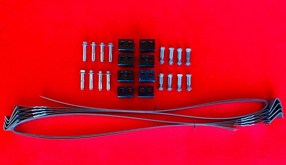 Mobile Home Parts Set of 8 Dry Concrete Anchors Tie Down Straps & Bolts