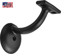 Khtumeware 6 Pack Matte Black Hand Rail Bracket Heavy Duty Hardware for Stairway