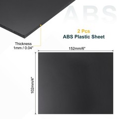 2 ABS Plastic Sheets, 0.04″ Thickness 4″x6″ for Black Rigid Plastic Sheets