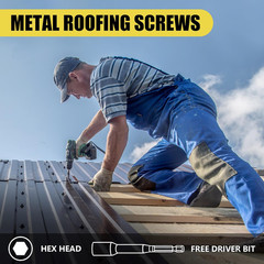 JEGONFRI 300Pcs #10 X 1 Galvanized Hex Head Self-Drilling Metal Roofing Screws,