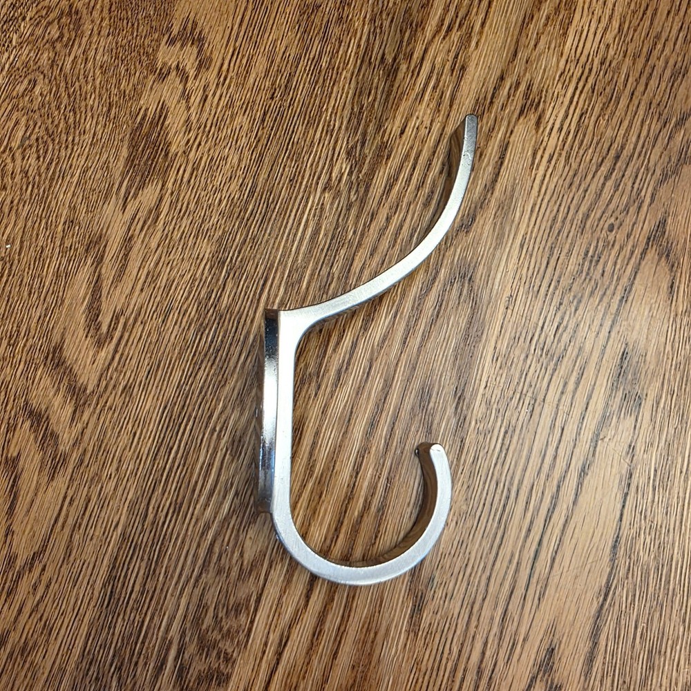 Modern Brushed Nickel Double Wall Hook Heavy Duty Metal Coat Hat Robe Silver