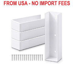 4 Pack 1.5″ x 5.5″ Vinyl Fence Rail U-Mount Bracket Kit with Screws for Wall or