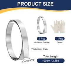 Aluminum Flashing Roll, 0.8″ x 3.28ft Aluminum Flashing Roofing Panels 1mm