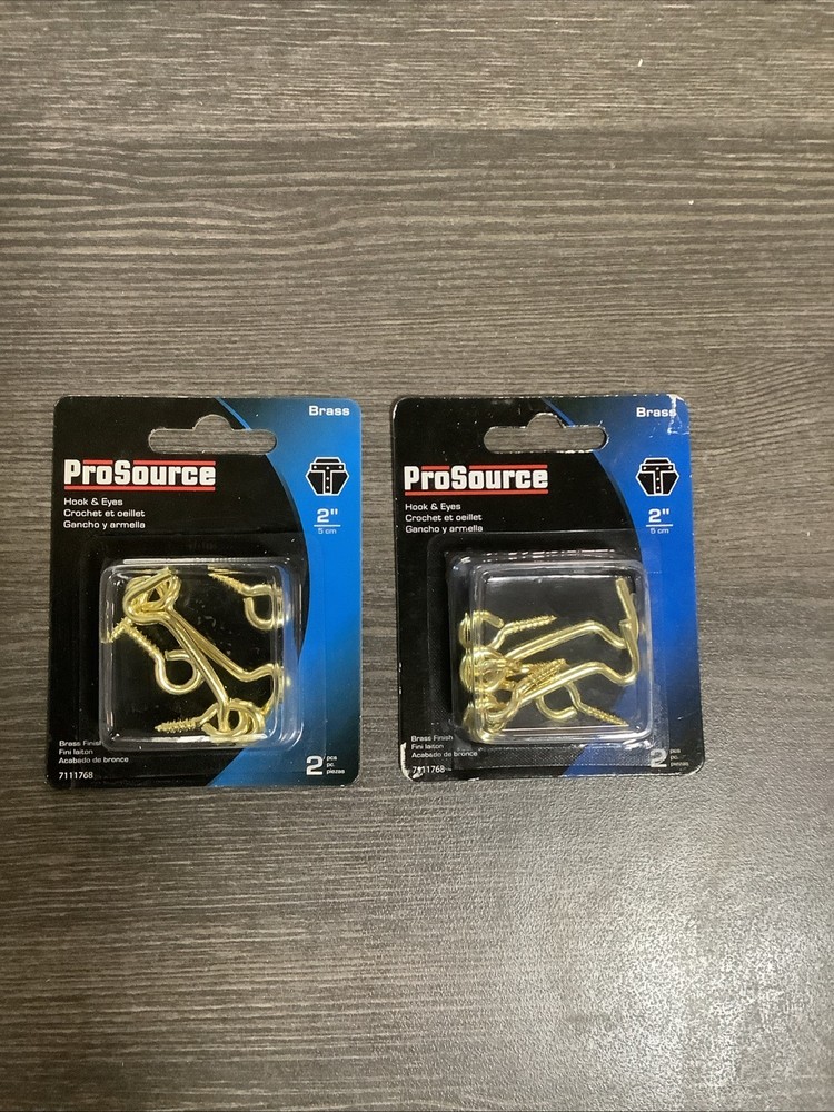 ProSource 7111768 2” Solid Brass Hook & Eye- Pack of 2 Lot Of 2