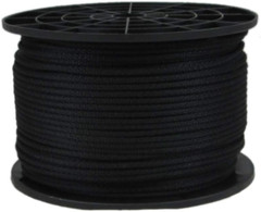 1/8 Inch Black Dacron Polyester Cord – 500 Foot Spool | Solid Braid – Industrial