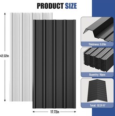 Corrugated Galvanized Steel Roof Panels 10pcs Black