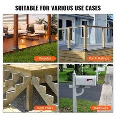 Deck 4×4 Post Base 20pc Powder-Coated Steel