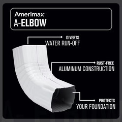 3 In. X 4 In. White Aluminum Downspout A-Elbow