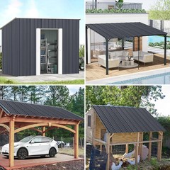 Heavy Duty Metal Roofing Panels – 20 Pcs Waterproof Galvanized Steel Grey 42.5×1