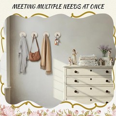 Weysat 4 Pcs Vintage Hooks For Wall Wood Farmhouse Towel Hooks Shabby Chic Wall