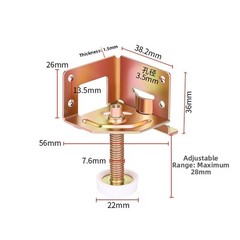 Steel Adjustable Furniture Leg Levelers 4PCS 0-28mm Height Cold Rolled Build