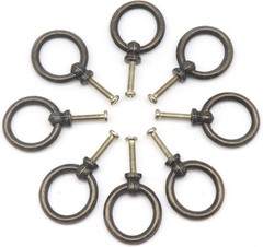 binifiMux 8pcs Vintage Drop Ring Knobs Pulls for Dresser Drawer, Bronze