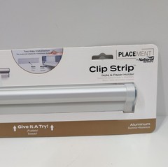 National Hardware N260‑136 12″ Aluminum Clip Strip Note & Paper Holder