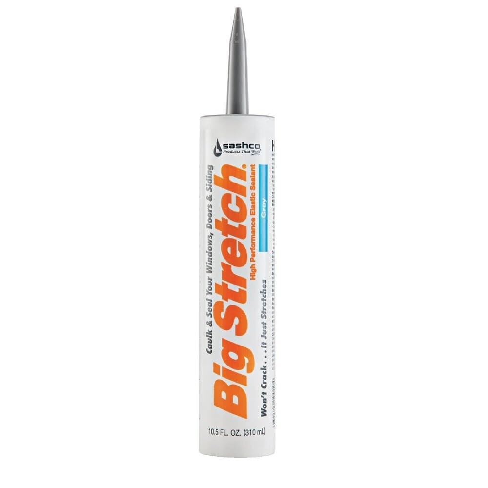 Sashco Big Stretch Acrylic Latex High Performance Caulking 10.5 Oz, Gray