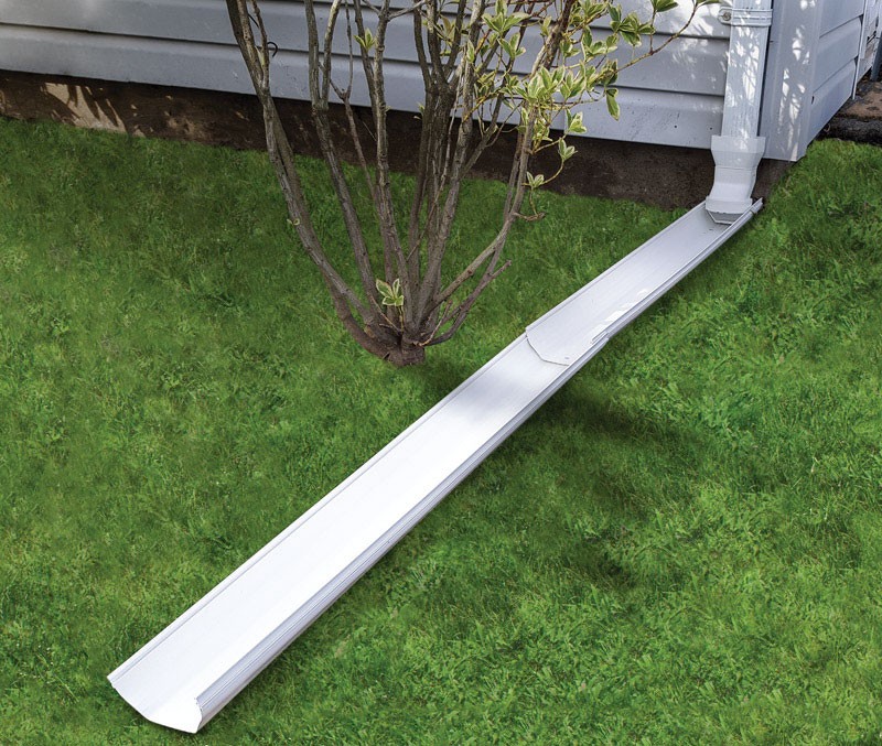 Frost King Tilt N’ Drain 2×5.5×6 ft White Vinyl Downspout Extension
