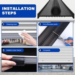 DGSL Garage Door Seals Bottom Rubber Weather Stripping Kit Seal 16 Ft, Black