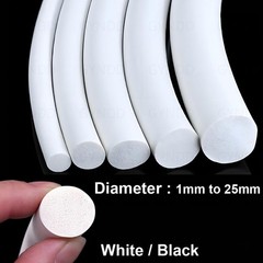 Silicone Rubber Foam Sealing Strip Round Bar For Cabinet Door Seal 1mm to 25mm
