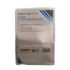 Sontax Chair Tips 1″ White Vinyl 20 Pack for Table Chairs Floor protection