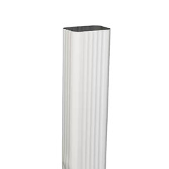 2 In. X 3 In. X 10 Ft. High Gloss 80 Degree White Aluminum Downspout