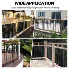 51 Pack 26″ Deck Balusters, Aluminum Balusters for Square-26″, Black