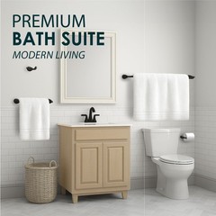 Mega Handles Bathroom Towel Holder Set – 4 Pieces Bathroom –