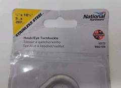 National Hardware 3/8″ x 10-1/2″ Aluminum/Steel Hook and Eye Turnbuckle N422-576
