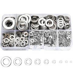 800 Pcs 304 Stainless Steel Flat Washers 800 PCS 304 Steel, Silver