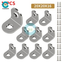 10pc Stainless Steel 90 Degree L-Shaped Bracket Shelf Support Angle Iron Bracket