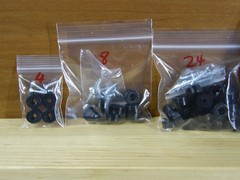 24 Rubber Bumper Feet (SMALL 1/2″ DIA) with Screws Utility Black Silicone