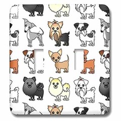 3dRose lsp_204730_2″Cute Toy Dog Breed Pattern Double Toggle Switch