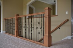 AFP-4091 Flat Panel Amish Made Red Oak Box Newel Post