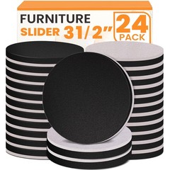 Cukwuyby 24 Pcs Felt Furniture Sliders For Hardwood Floors 3 1/2 Reusable