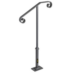 Handrails for Outdoor Steps, Fit 1 or 2 Steps Outdoor Stair Railing, Single Post