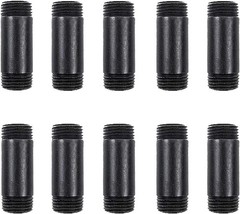10 Pack 1/2 Inches x 2 Inches Black Malleable Steel Nipples Fitting, DIY Stea…