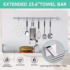 Soaez Polished Chrome Bathroom Hardware Accessories Towel Bar Set 10 Pieces