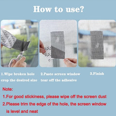 1pc Waterproof Window Screen Repair Tape Self Adhesive Mesh Patch – NEW