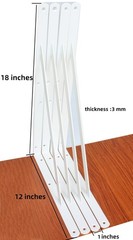 8 Pack L18 x H 12″ White Heavy Duty Shelf Brackets with Screws Metal Shelf Br…