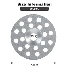 AccEncyc 1 Inch Plaster Washers 200 Pcs Buttons Metal 25 mm / 1 inch