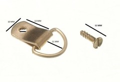 Picture Frame Hanging D Anneau Single EB Brass Plated & Screws Pack Of 1000