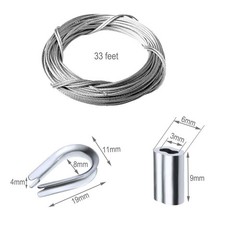 Amadget Stainless Steel Wire Rope, 316 Marine Grade 1/16″ x 33 Feet, Silver